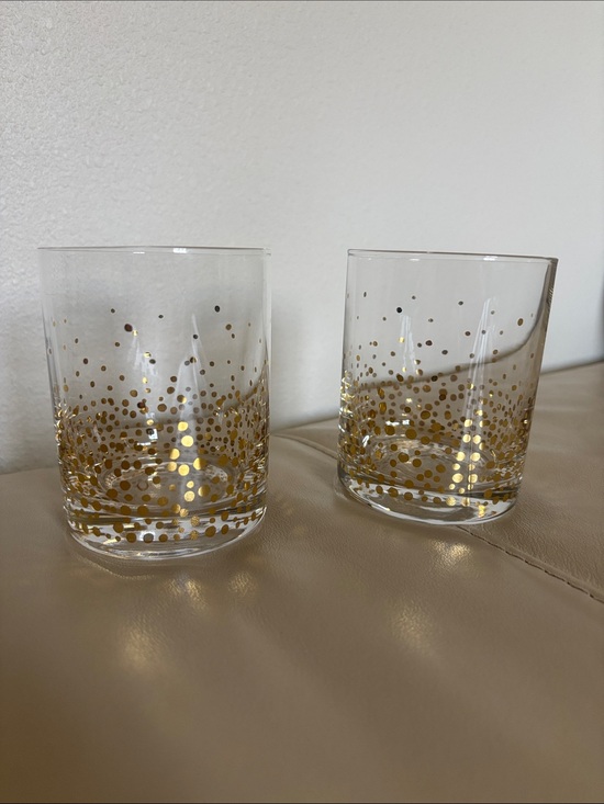 Unknown Other - Set of 2 Gold Dot Glasses